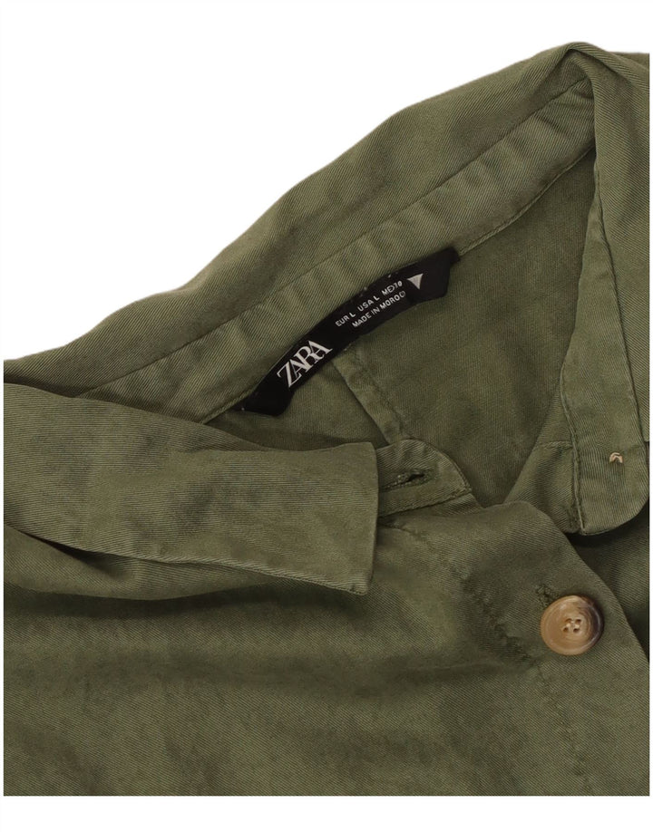 Zara Robe basique pour femme UK 14 Large Kaki