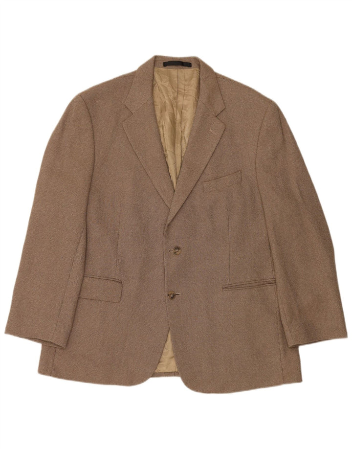 Marks & Spencer Veste blazer à 2 boutons pour homme UK 44 XL Beige Laine vierge