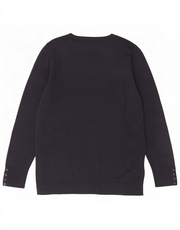 Marks & Spencer Pull col en V pour femme UK 16 Large Bleu marine
