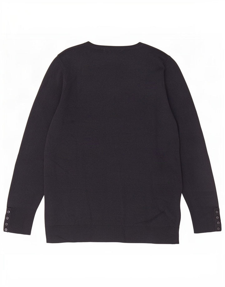 Marks & Spencer Pull col en V pour femme UK 16 Large Bleu marine