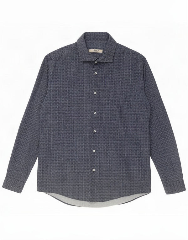 Chemise homme Liu Jo en coton à carreaux bleu marine moyen