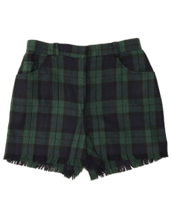 Onyx Short décontracté taille haute pour femme Petit W27 Vert à carreaux Acrylique