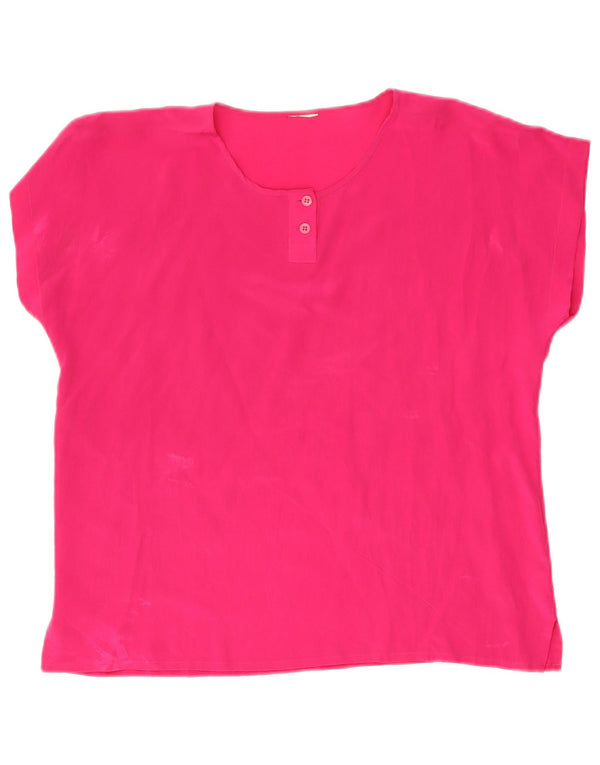 vintage Womens Blouse Top UK 16 Grande Soie Rose