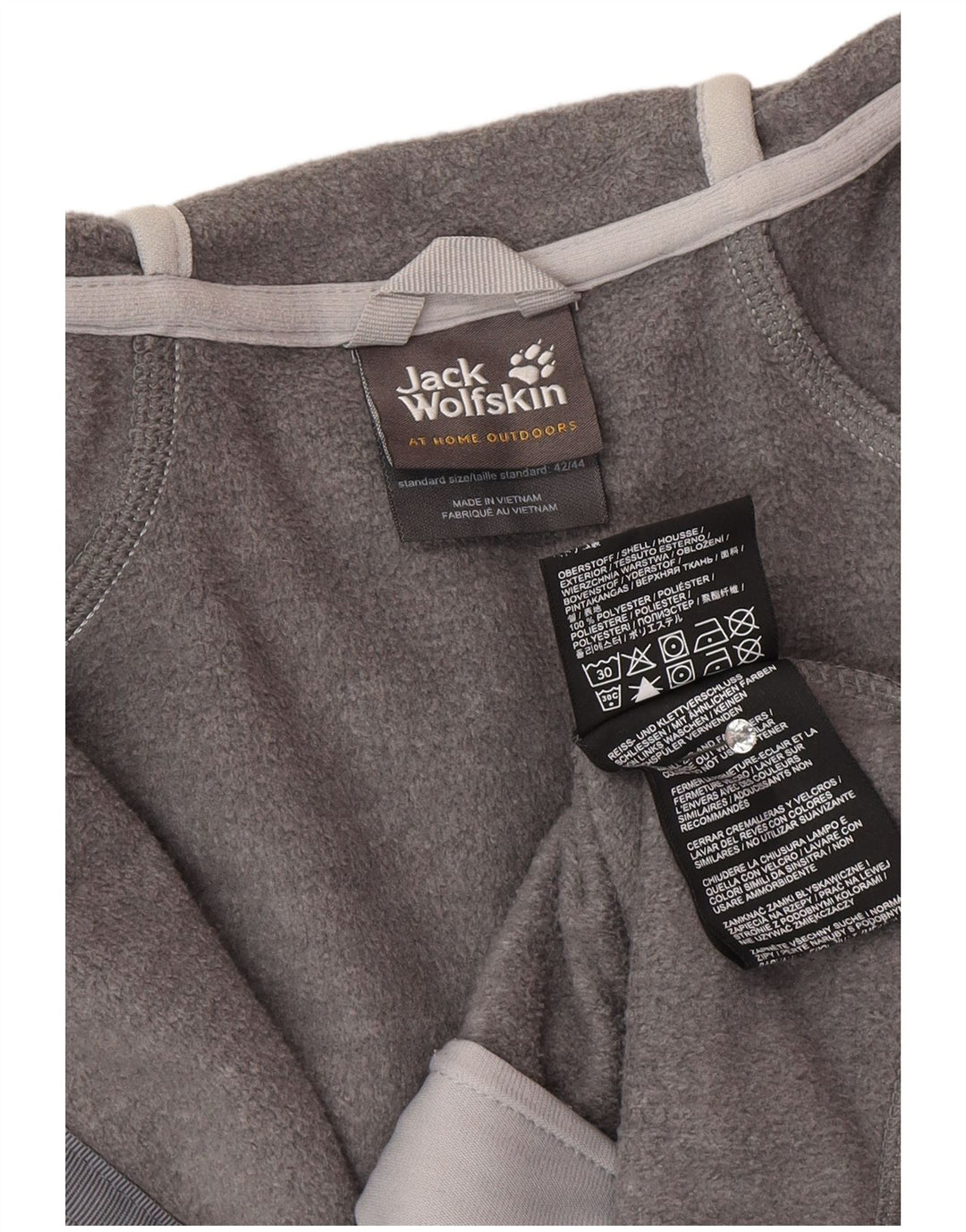 Jack Wolfskin Pull à capuche zippé pour femme UK 14/16 Large Gris Polyester