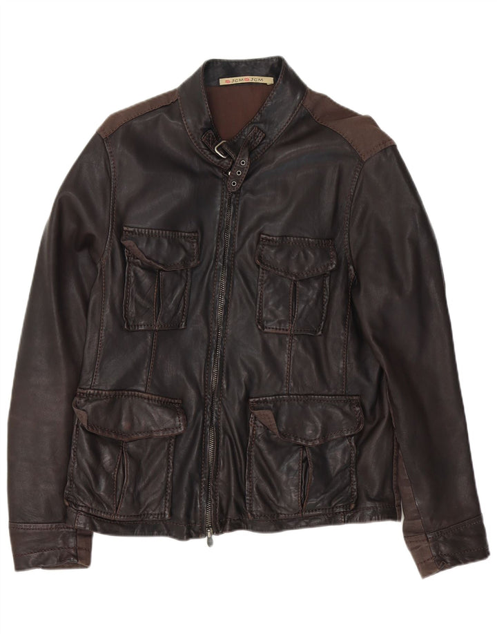 Jey Coleman Veste en cuir pour homme IT 50 Grand cuir marron