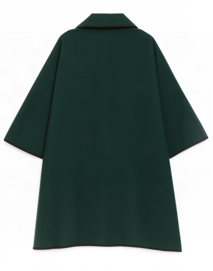 vintage Femme Front Tie Capelet Coat UK 14 Vert Moyen