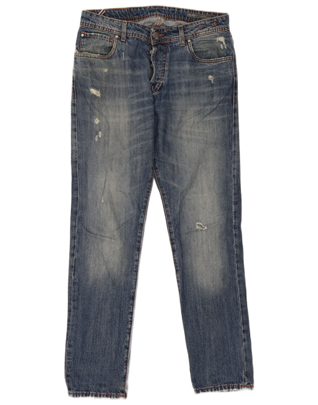 Liu Jo Jean slim régulier en détresse pour homme W34 L32 Bleu Coton