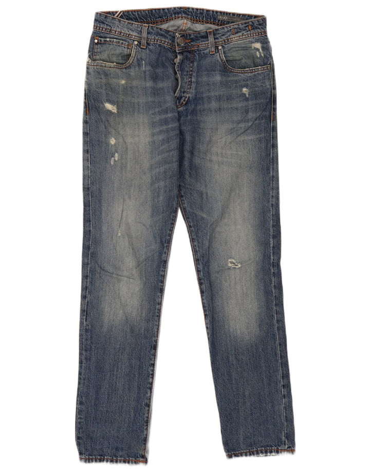 Liu Jo Jean slim régulier en détresse pour homme W34 L32 Bleu Coton