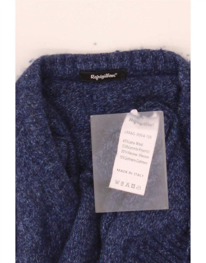 Refrigiwear Pull à col rond pour homme en laine bleu marine moyen