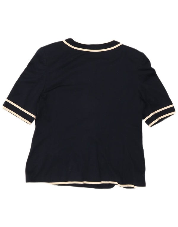 LUISA SPAGNOLI Veste blazer à manches courtes pour femme IT 44 Bleu marine moyen