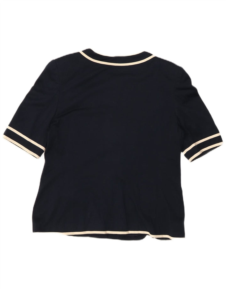 LUISA SPAGNOLI Veste blazer à manches courtes pour femme IT 44 Bleu marine moyen