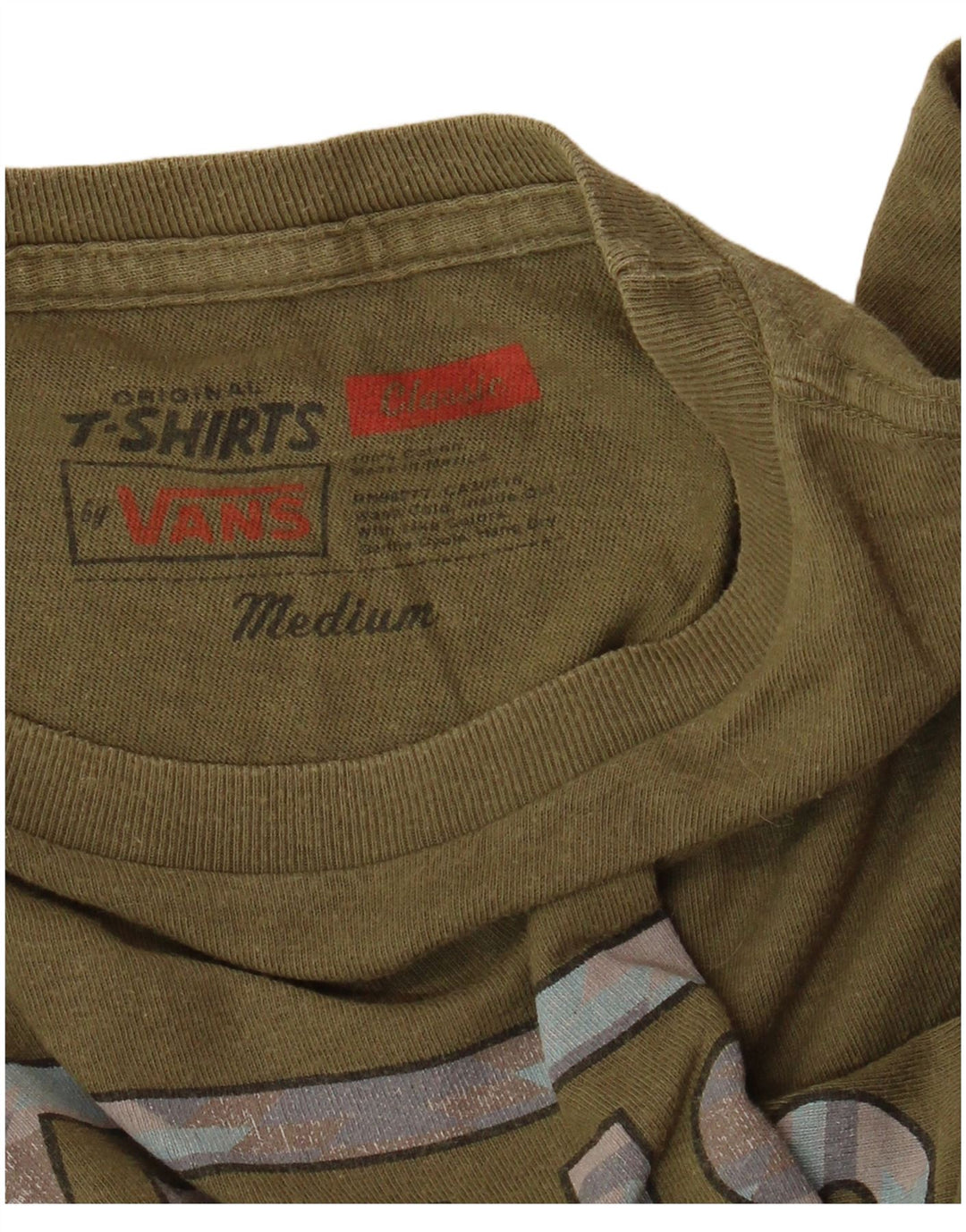 VANS T-shirt graphique classique pour homme en coton kaki moyen