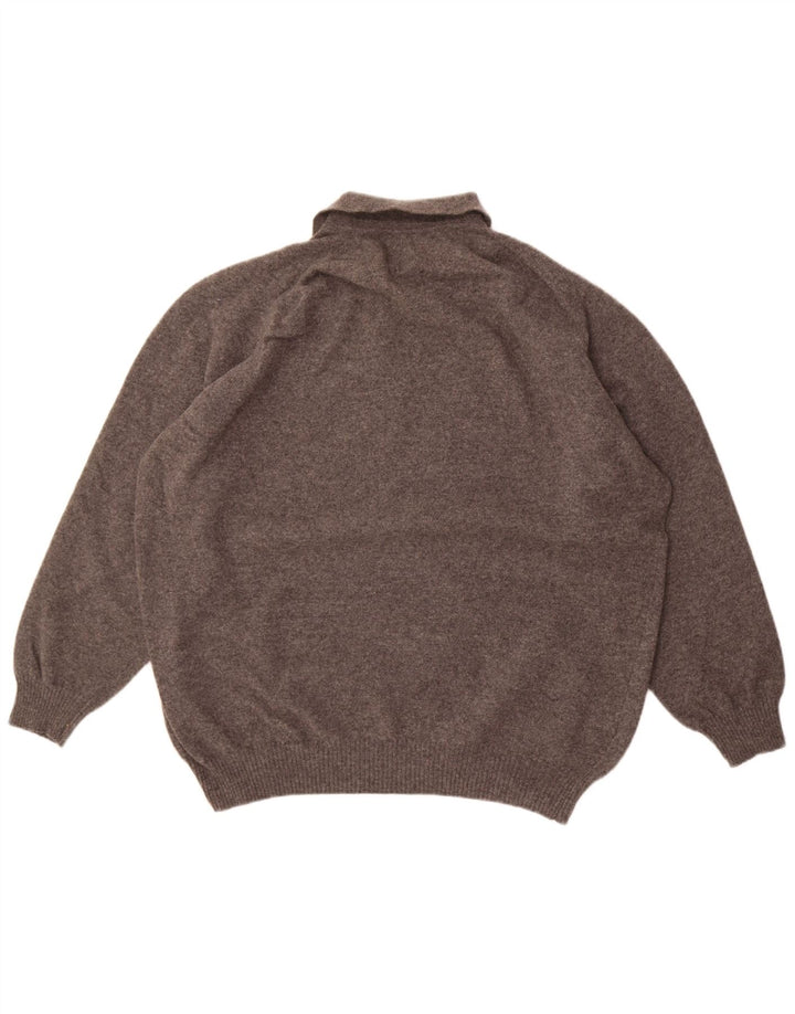 Walbusch Studio Pitti Pull à col polo pour homme Gris 2XL Laine vierge