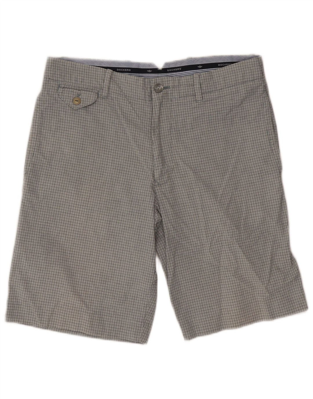 Dockers Short Chino Homme W32 Gris Moyen Pied-de-Poule Coton