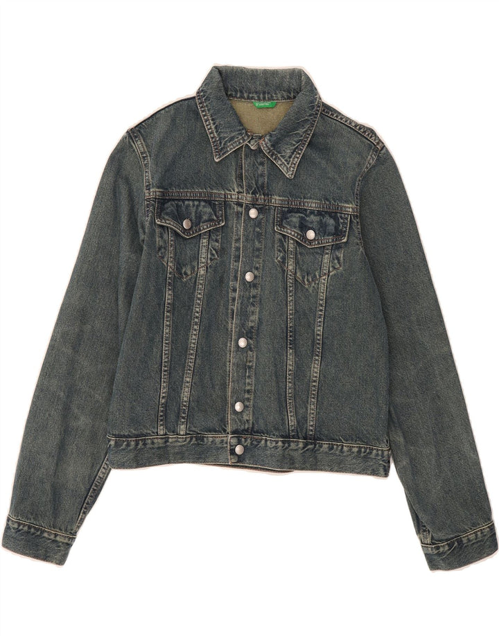 BENETTON Boys Denim Jacket 11-12 Years XL Blue Cotton Vintage Benetton and Second-Hand Benetton from Messina Hembry 