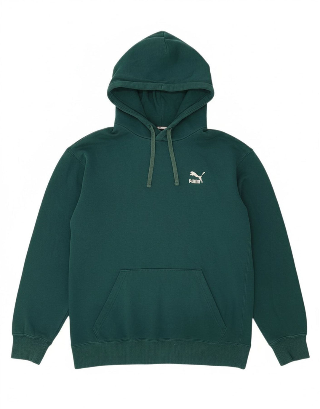 PUMA Mens Hoodie Jumper Medium Green Cotton