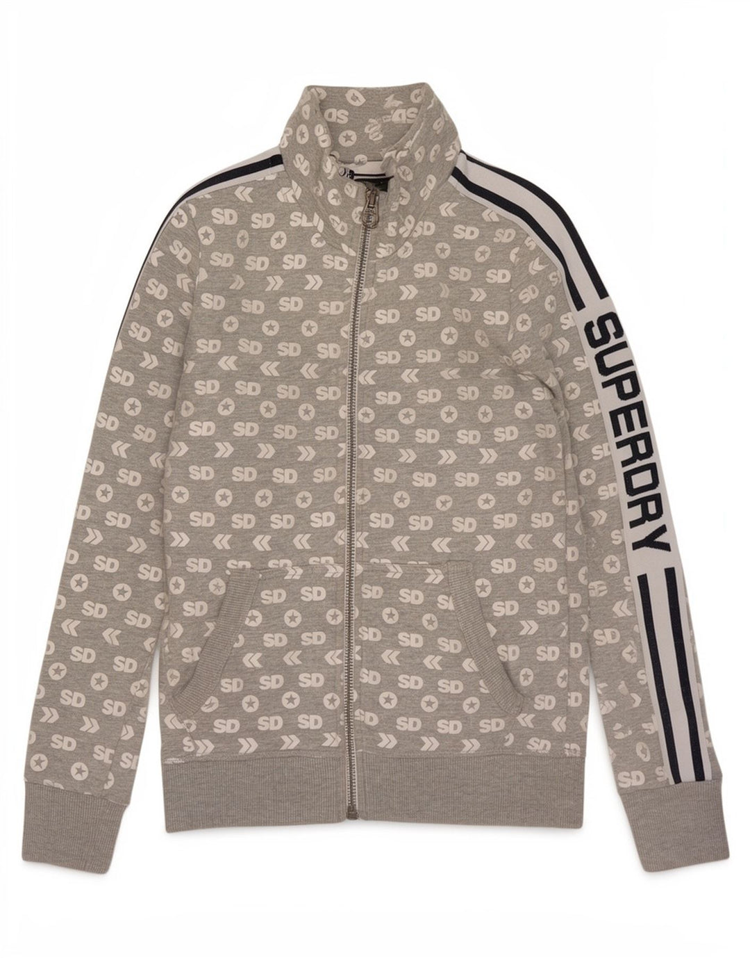 Superdry Veste de survêtement graphique pour femme UK 10 Small Gris Coton