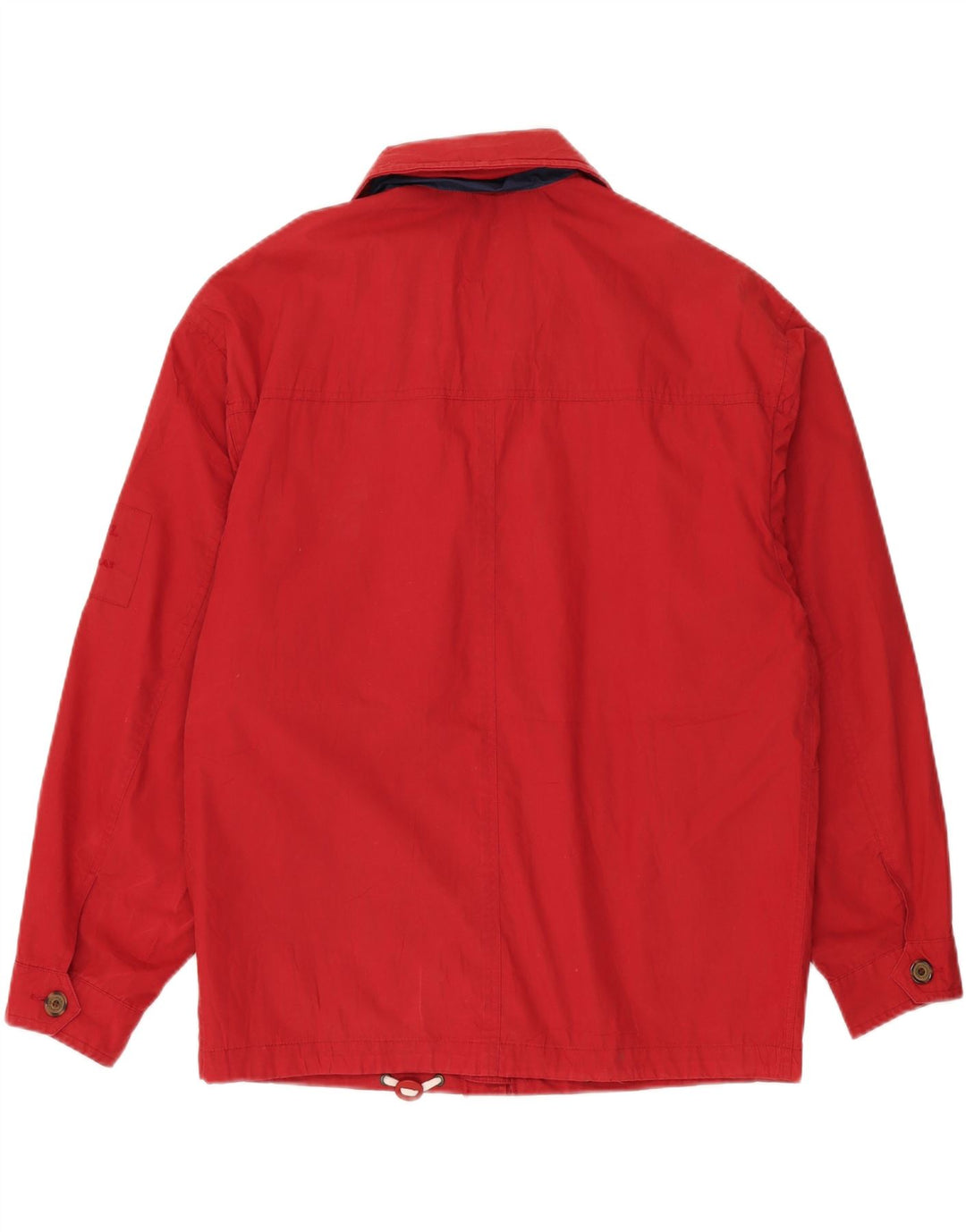vintage Mens Hoody Loose Fit Utility Jacket UK 36 Petit Polyester Rouge