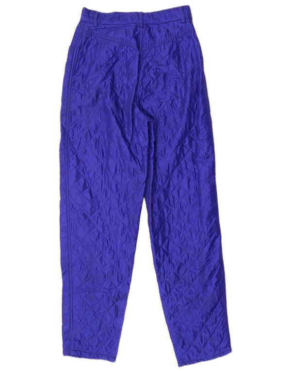 Benetton Womens High Waist Windbreaker Trousers IT 42 Medium W24 L29 Blue