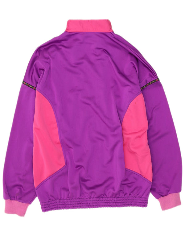 vintage Femme Survêtement Top Veste UK 14 Grand Purple Colourblock