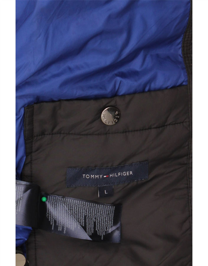 TOMMY HILFIGER Gilet rembourré pour hommes UK 40 Large Nylon noir