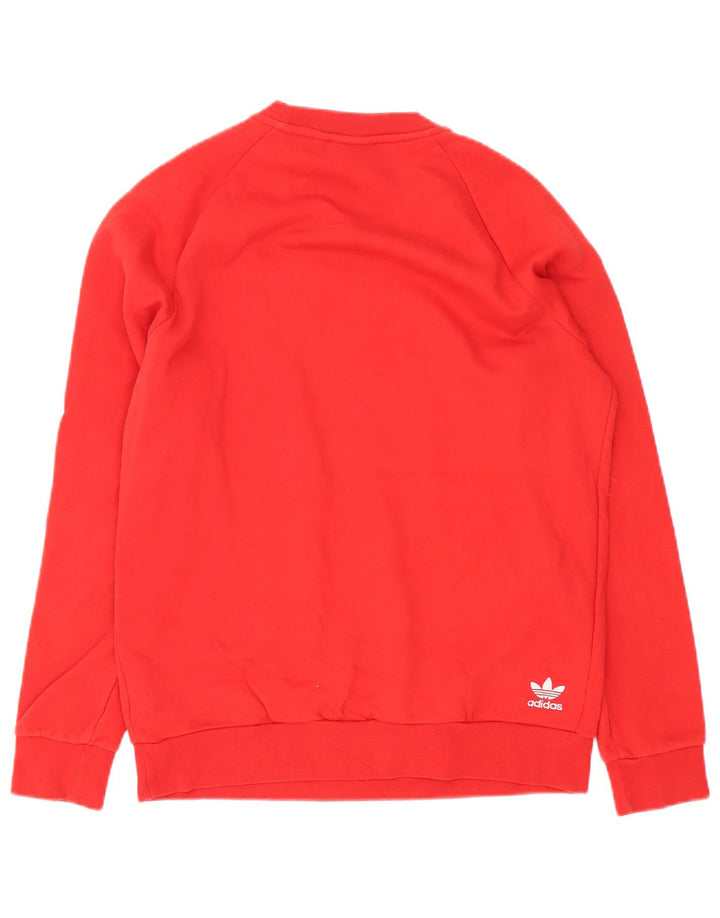 Adidas Sweat-shirt graphique pour homme en coton rouge Taille S