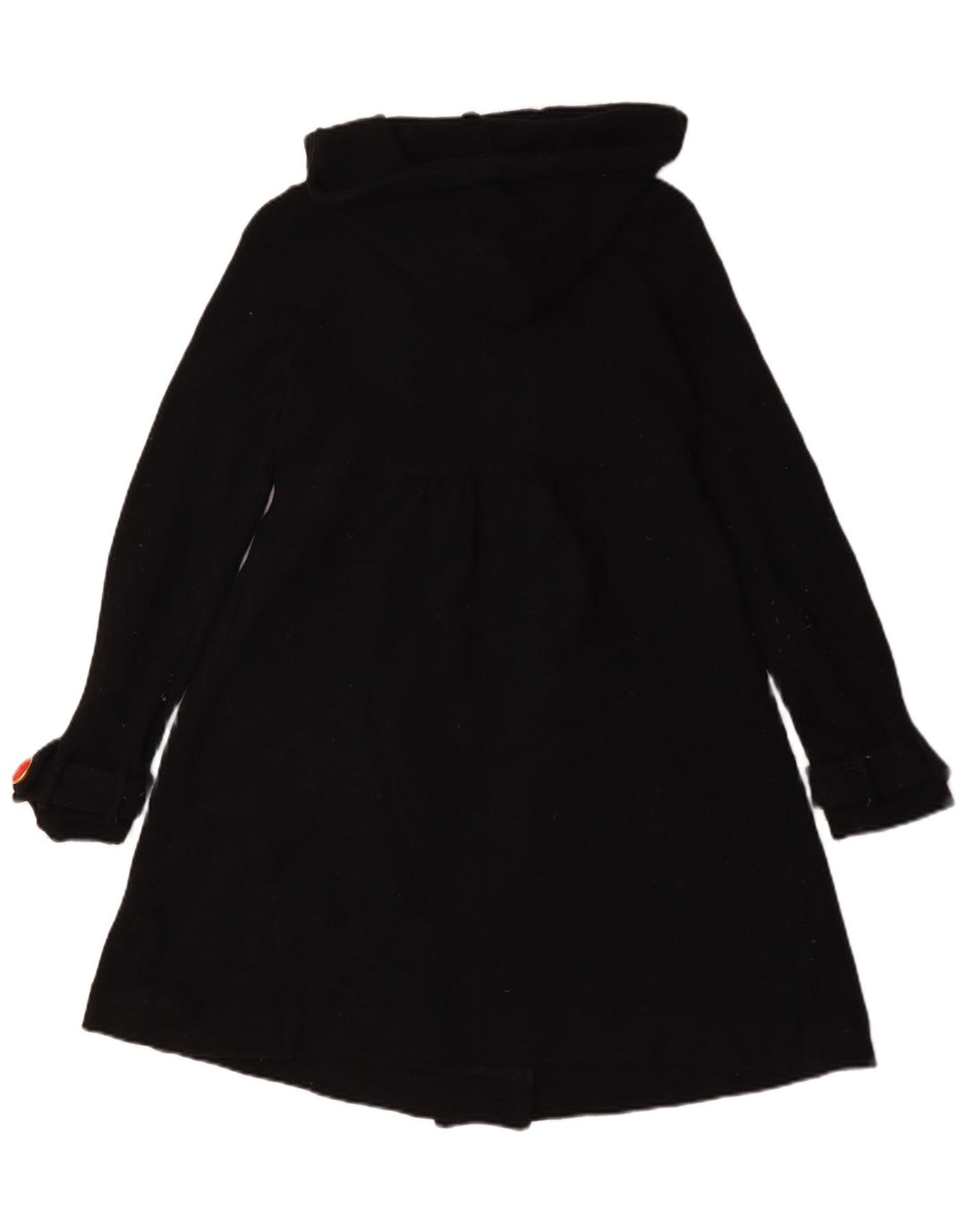 Zara Manteau à capuche double boutonnage pour femme UK 10 Petite laine noire