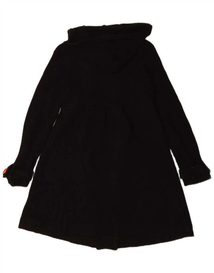 Zara Manteau à capuche double boutonnage pour femme UK 10 Petite laine noire