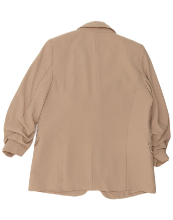 Marks & Spencer Veste Blazer Ouverte Femme UK 12 Polyester Beige Moyen