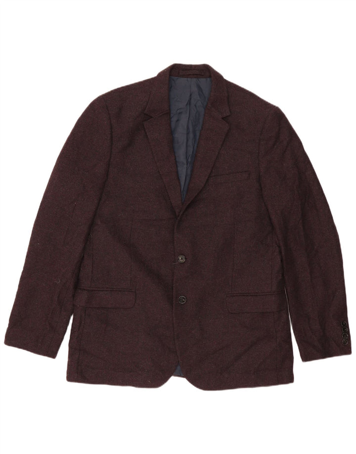 Marks & Spencer Veste blazer à 2 boutons pour homme UK 44 2XL Laine bordeaux