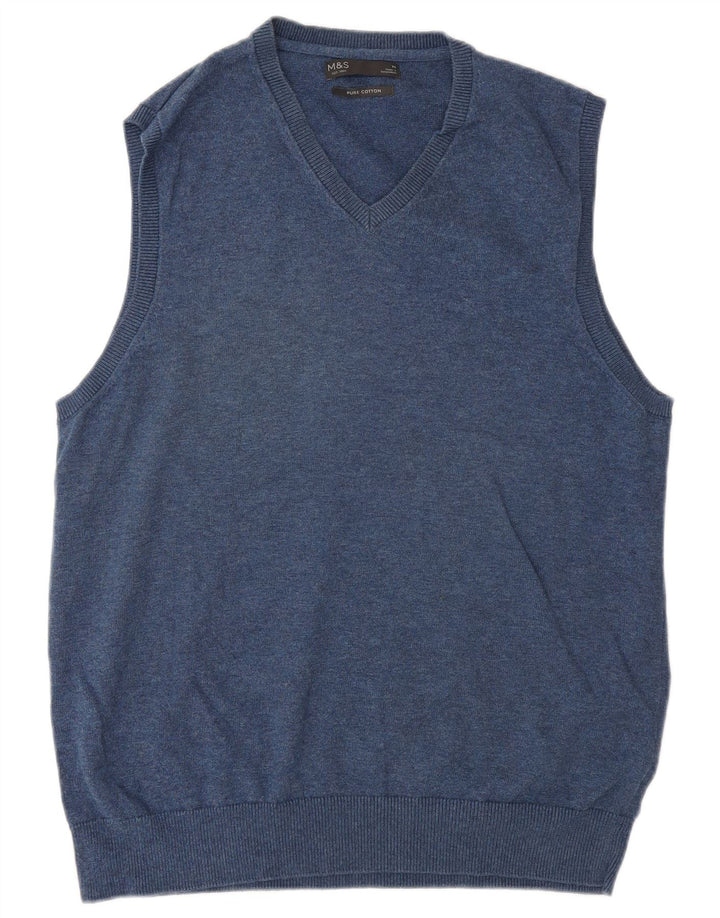 Marks & Spencer Débardeur Gilet Homme Bleu Marine Moyen Coton