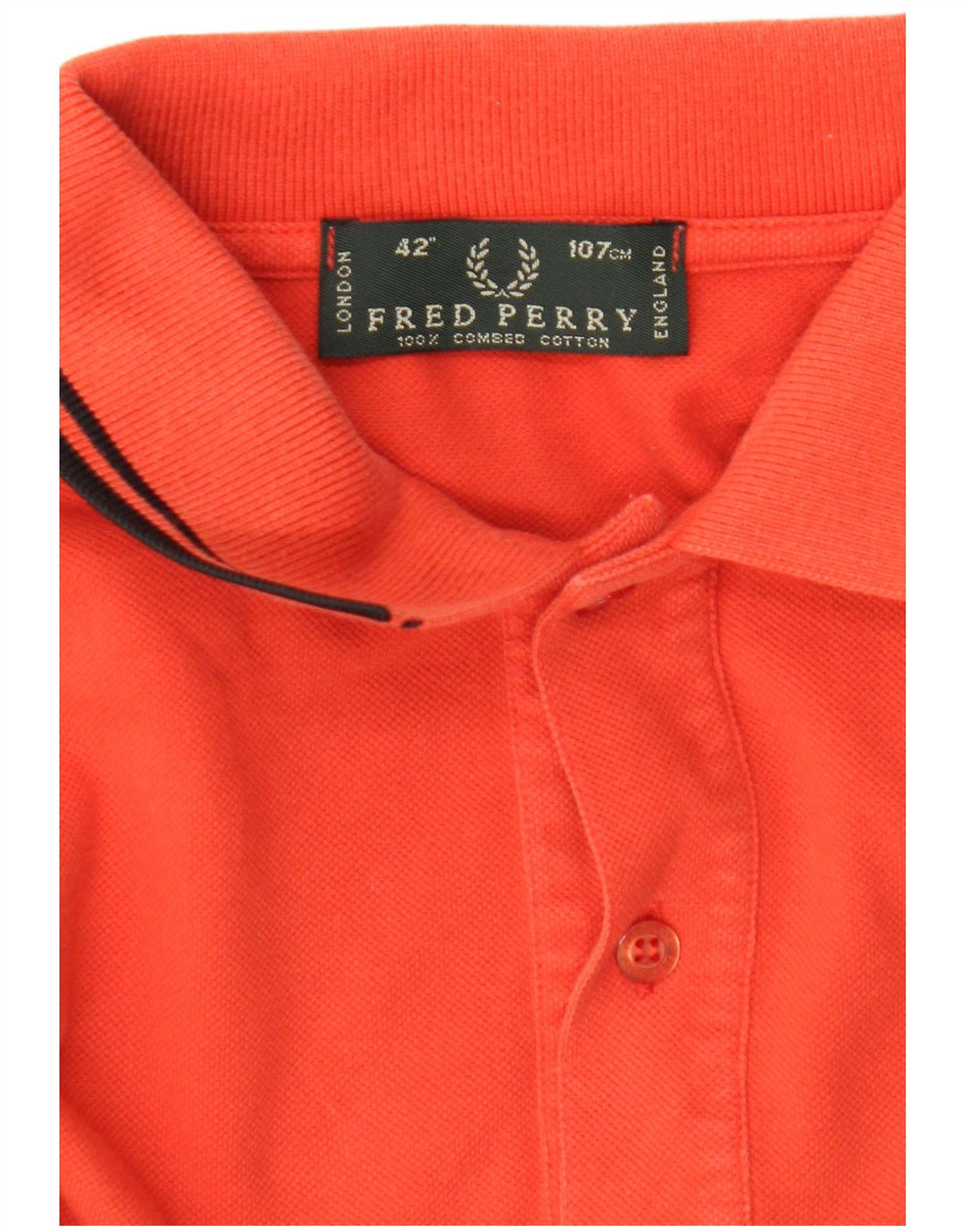 Fred Perry Polo à Manches Longues Homme Orange Moyen Coton