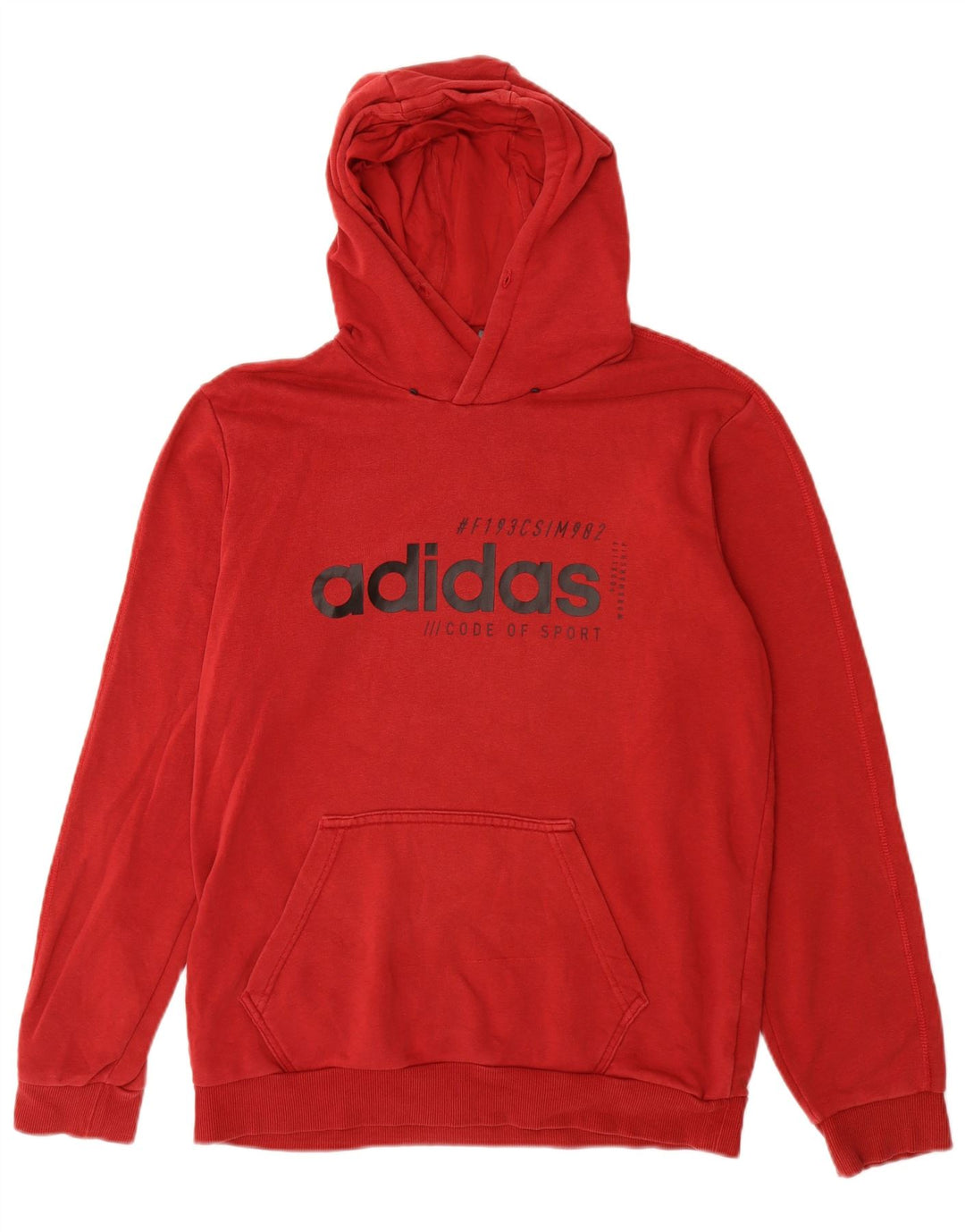 Adidas Pull à capuche graphique pour homme en coton rouge moyen