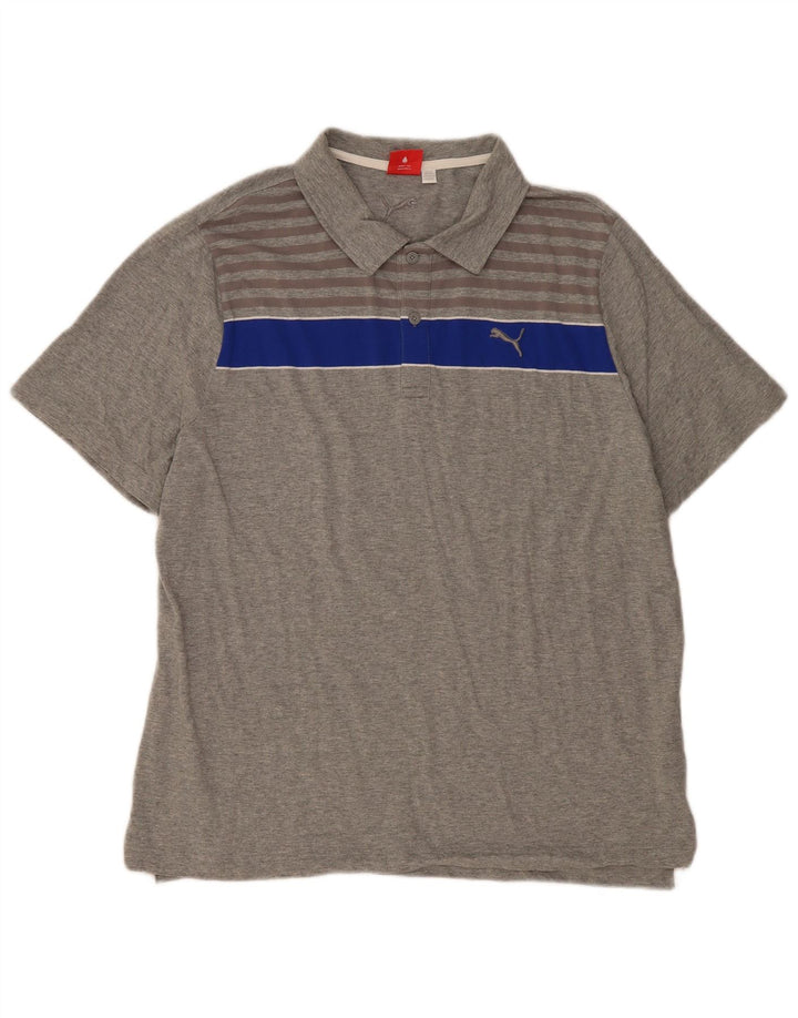PUMA Polo XL Homme Gris Colorblock