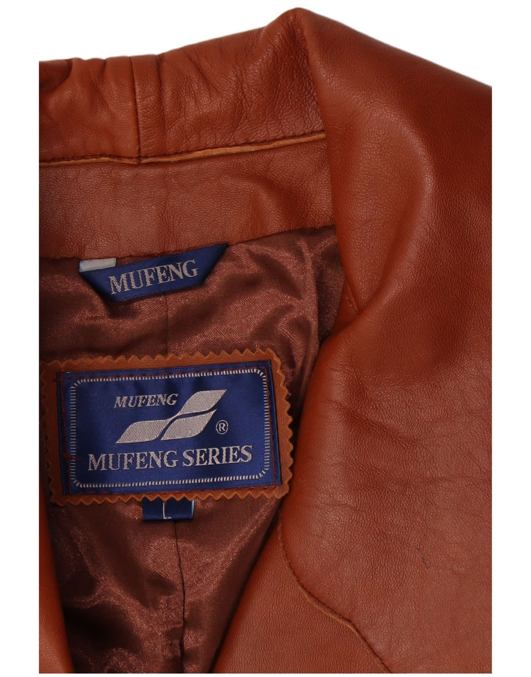 veste en cuir femme vintage UK 14 Grand Marron Rétro