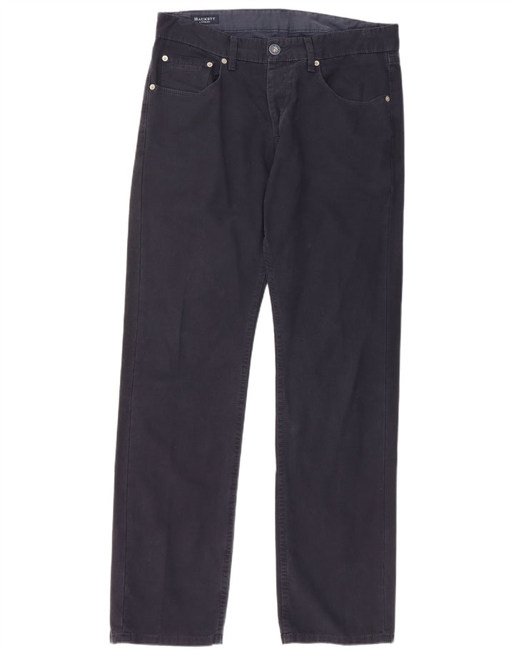 HACKETT Pantalon décontracté droit pour homme W34 L32 Bleu marine Coton