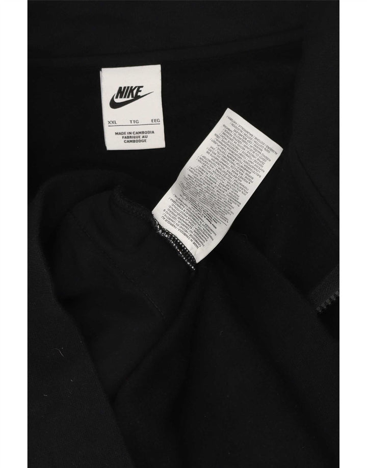 Nike Sweat-shirt à col zippé pour homme 2XL en coton noir