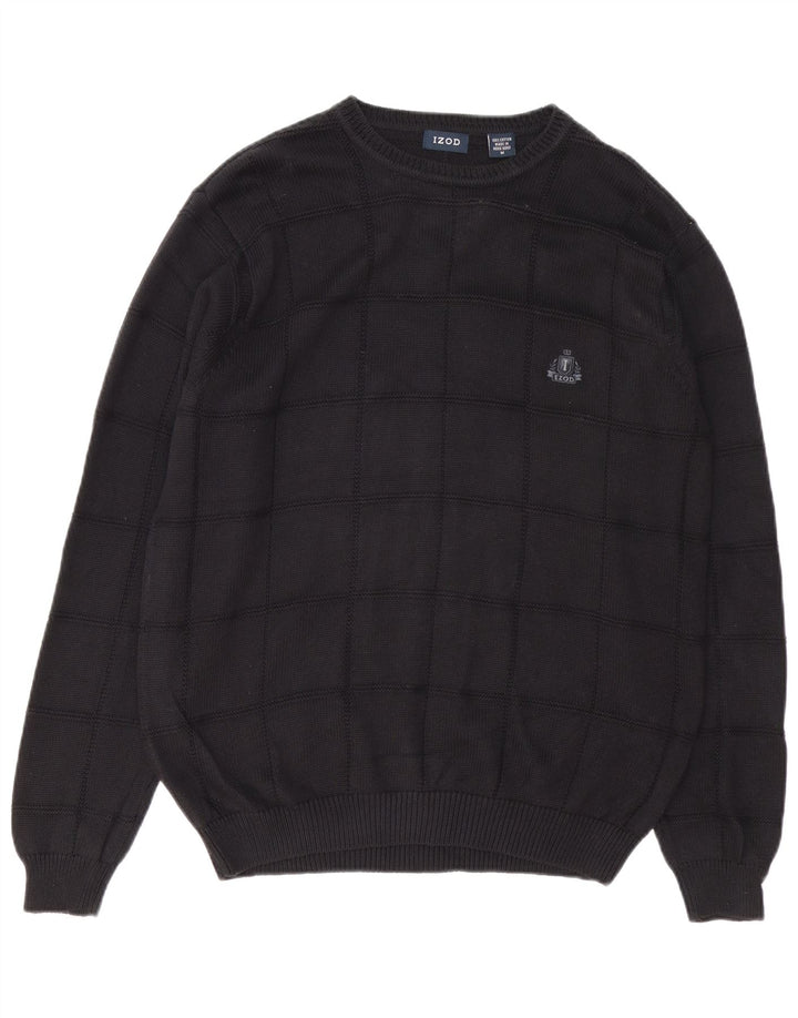 IZOD Pull col rond homme en coton noir moyen