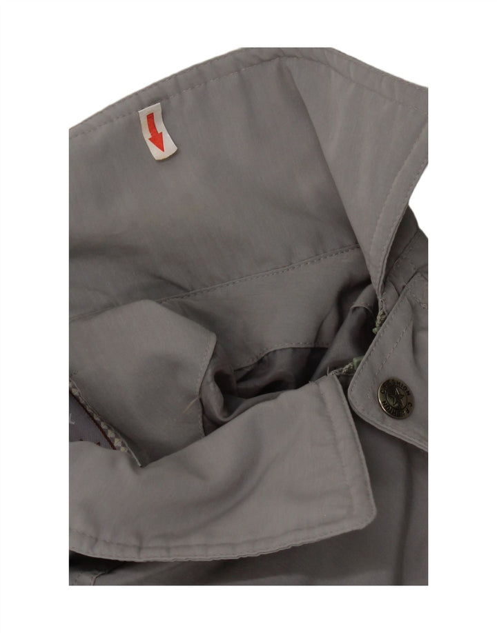 vintage Mens Loose Fit Bomber Jacket UK 38 Polyester Gris Moyen