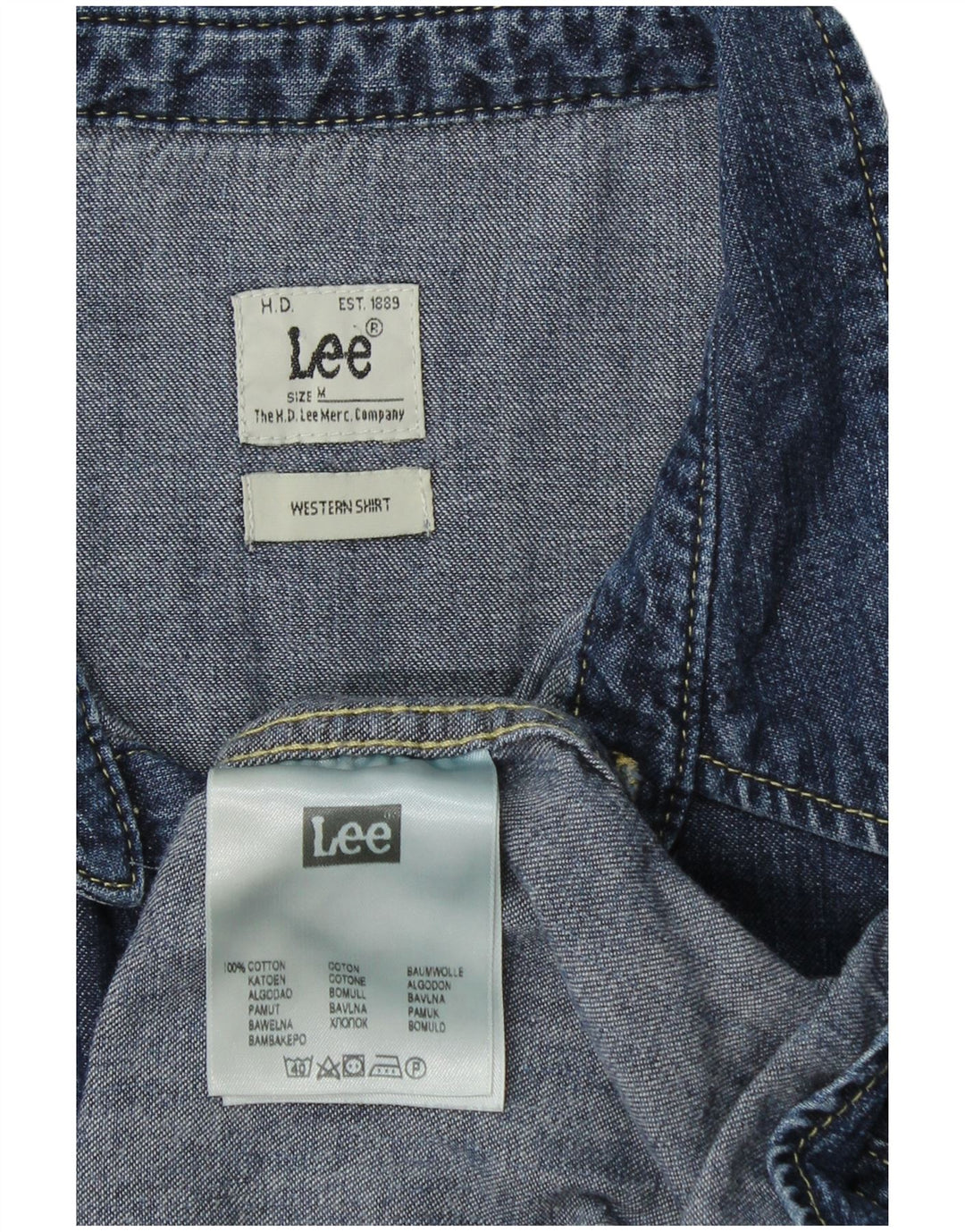 LEE Chemise en Jean Homme Bleu Marine Moyen Coton