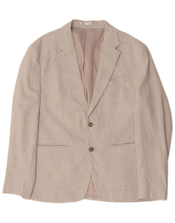 ZARA Veste blazer à 2 boutons pour homme UK 38 Gris moyen Polyester