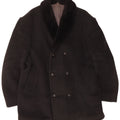 vintage Mens Double Breasted Coat UK 40 Grand Gris