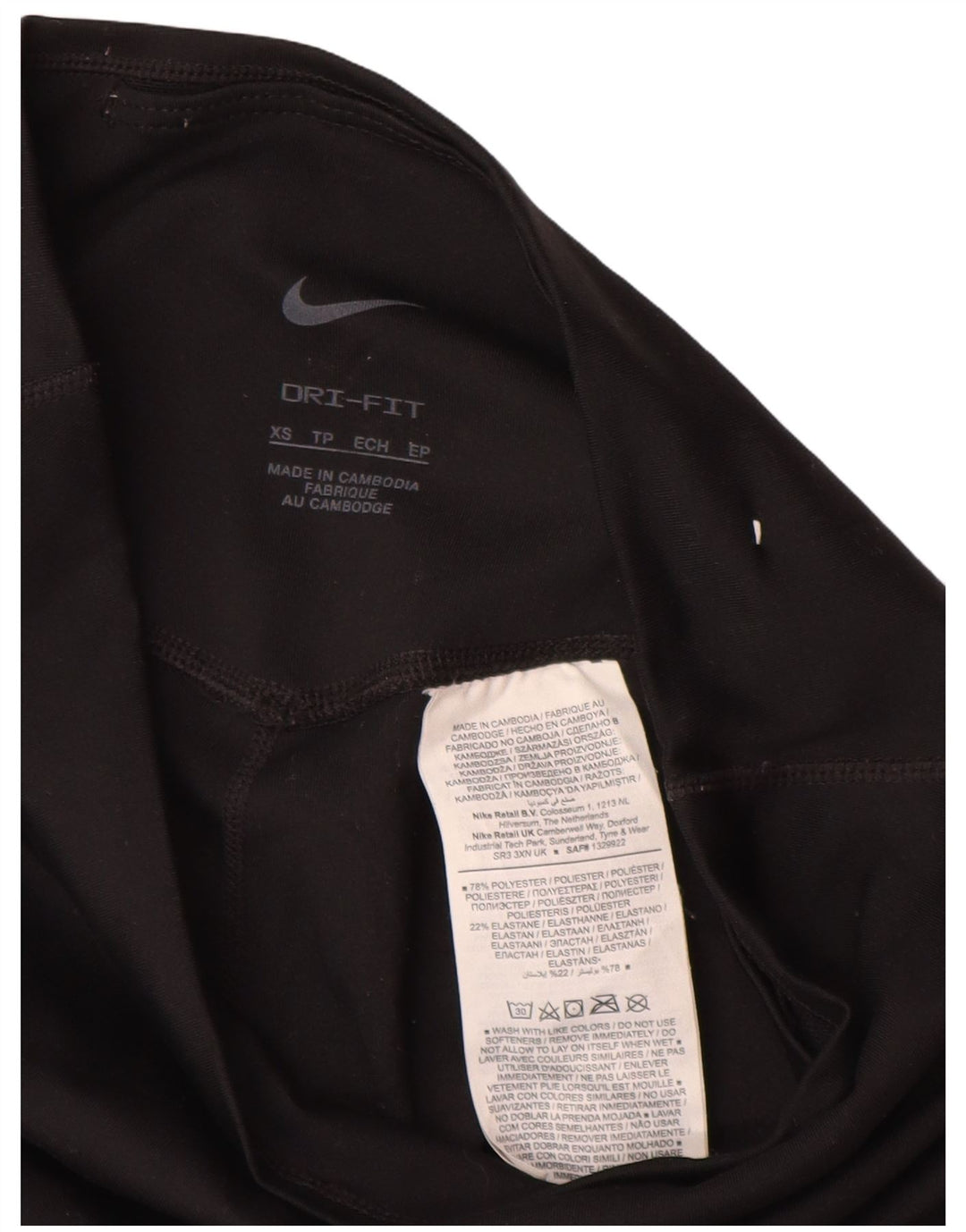 NIKE Legging Capri Dri Fit pour femme UK 4 XS Noir Polyester