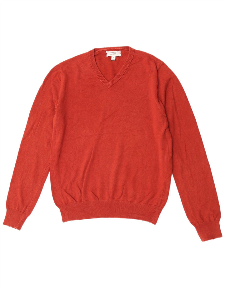 Marks & Spencer Pull Col V Homme Rouge Moyen Coton