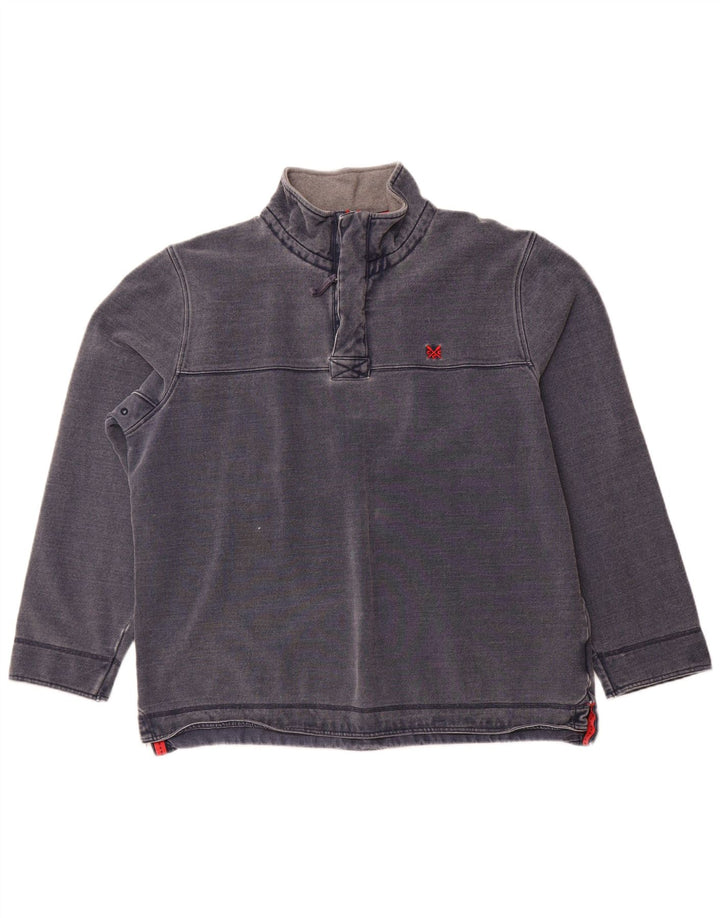 Crew Clothing Sweat-shirt à col zippé pour homme en coton bleu marine 2XL