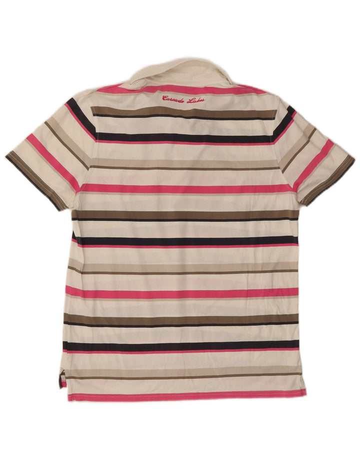 NIKE Polo Homme UK 42/44 Grand Coton Rayé Multicolore