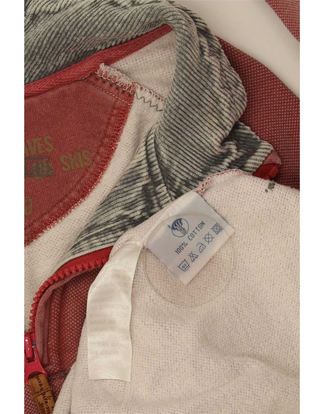 Fat Face Sweat-shirt à col zippé pour homme en coton rose Taille L