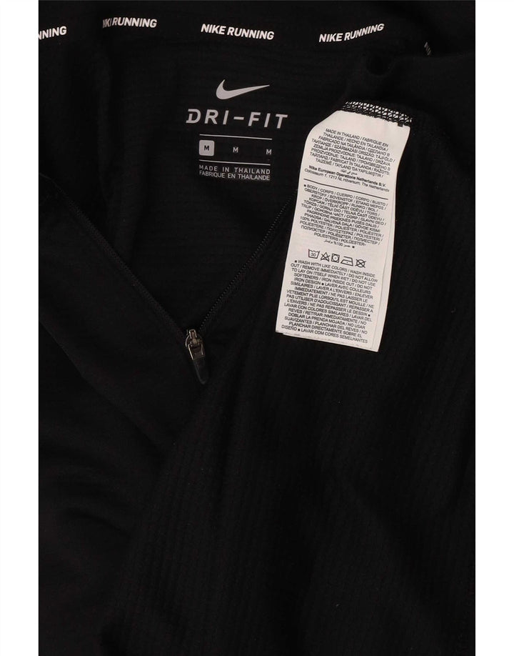 Nike Hommes Dri Fit Zip Neck Pull Survêtement Haut Noir Moyen Polyester