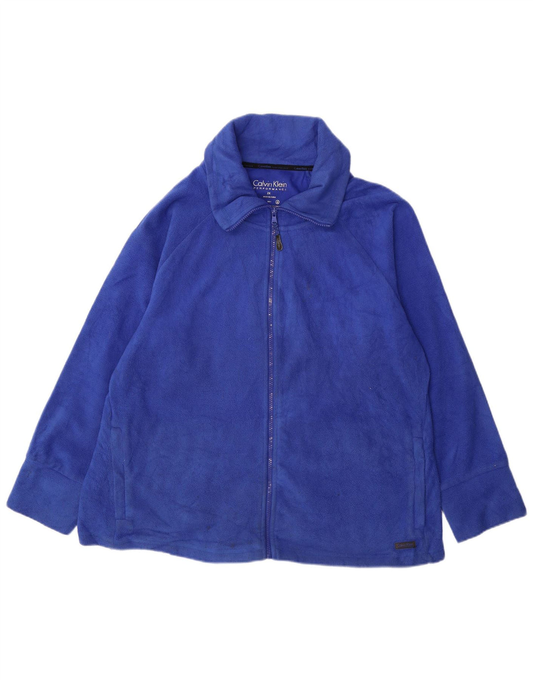 CALVIN KLEIN Veste polaire performante pour homme UK 44 2XL Bleu Polyester