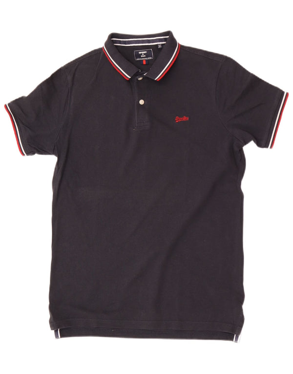 Superdry Polo Regular Fit Petit Bleu Marine Coton Homme